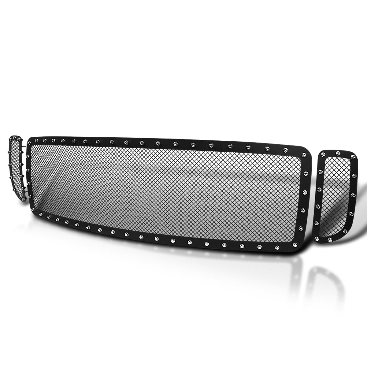 Spec-D Tuning Rejilla frontal con remache de malla compatible con Ford F250 F350 F450 F550 Super Duty 1999-2004 Excursion 2000-2004