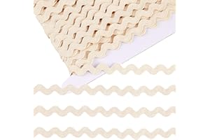 GORGECRAFT 16.5 Yards Cotton Rick Rack Trim 5/8 inch RIC Rac Rickrack Lace Wave Ribbon Floral White Zig Zag Wave Bending Fringe Lace Trim S Shaped Woven Braided Fabric for Sewing DIY Crafts