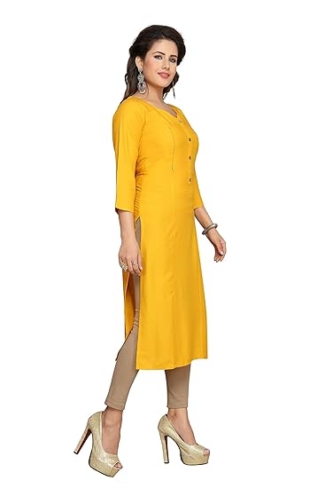 Women's Rayon Maternity/Nursing/Easy Feeding/Breastfeeding/Kurti/Straight Kurta/Dress/with Zippers For PRE and Post Pregnancy (HF60)