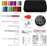 JUNING Sewing Kit with Case 130 pcs Threads Scissors Needles Travel Emergency view 2