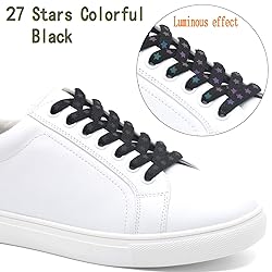 DELELE 2 Pairs Reflective Shoelace Flat Stars