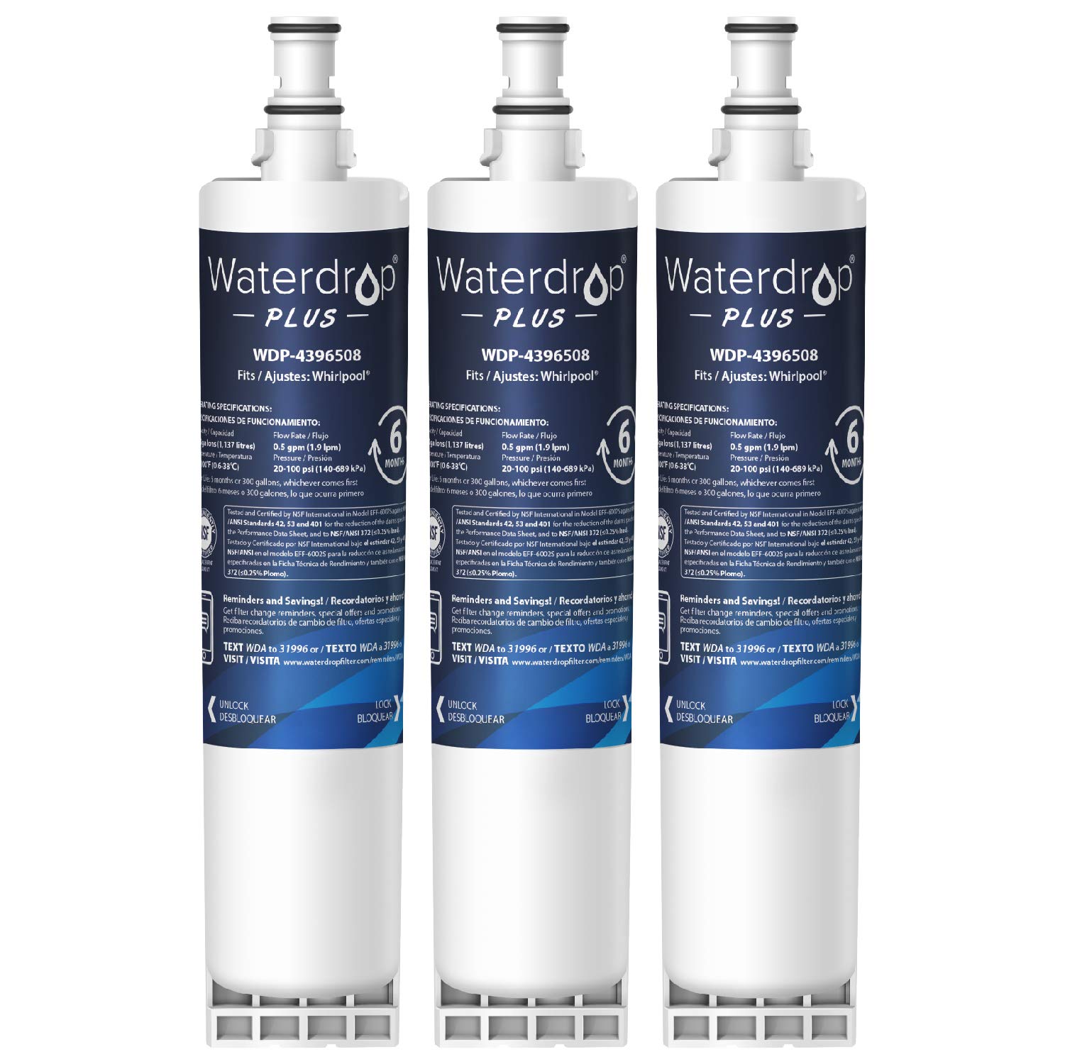 Waterdrop Plus 4396508 Refrigerator Water Filter, Compatible with