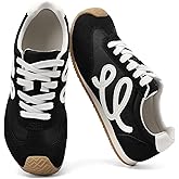 COOLLULU Wide Toe Box Sneakers for Women Light Weight Casual Tennis Shoes Memory Foam Non Slip Retro Trendy Fashion Sneakers Women