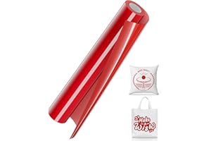 LOFFA Red HTV Vinyl Rolls, Heat Transfer Vinyl for T-Shirt, 12'' X 10ft Red Iron on Vinyl Compatible with Cricut and All Cutting Machines, Heat Press Vinyl for Fabric Craft DIY