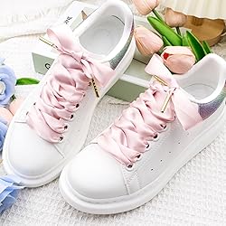 WEGOODZF Ribbon Satin Sneakers Shoelaces: 2 Pair