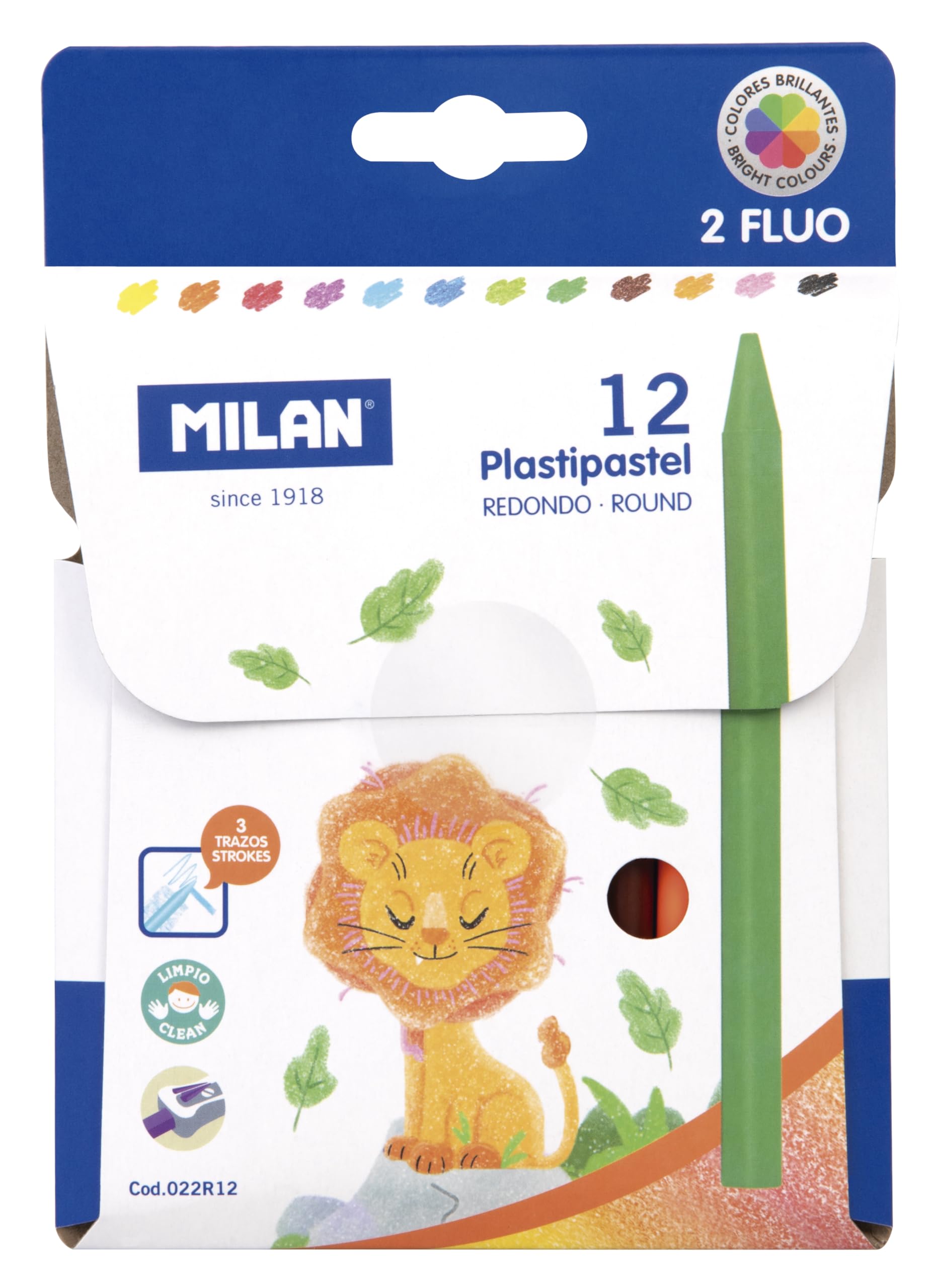 MILAN A.C Box of 12 round plastic cake (contains 2 fluorescent colours)