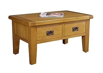 Arklow Oak Coffee Table With Drawers Living Room Storage Amazon