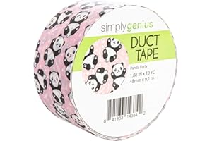 Simply Genius Art & Craft Colored Duct Tape - 1.88 in x 10 yd Panda Party - Waterproof & Strong Decorative Tape for DIY Projects - Vibrant Colors & Patterns