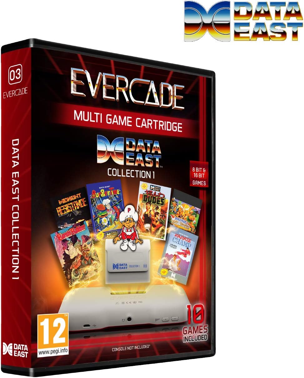 Evercade Dataeast Cartridge 1 (Electronic Games), Red, 15mm x 15mm x 5mm