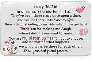 Bestie Wallet Insert Card Best Friend Accompany Graduation Gift Birthday Greeting Pocket Cards Personalized Encourage True Fr