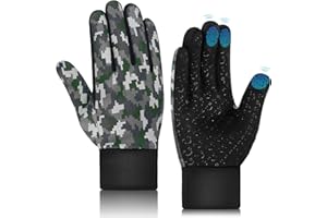 AOTOW Kids Winter Warm Sports Gloves - Cold Weather Thermal Snow Bike Touch Screen Children Mittens Boys Girls