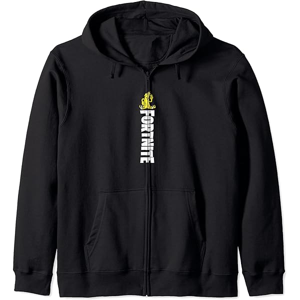 Amazon.com: Fortnite Logo Black Zip Hoodie : Clothing, Shoes