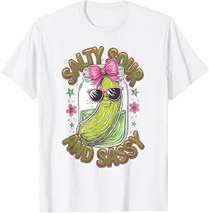 Canned Pickle Coquette Bows with Cute Pickle Jar Girl Women T-Shirt