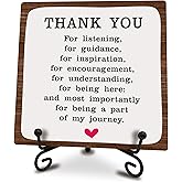 Thank You Gift Wooden Sign With Iron Stand, Thank You For Being A Part Of My Journey, Wooden Plaque Gifts For Friends, Coworkers, Farewell, Thank You Appreciation Gifts, Home & Office Supplies - A07