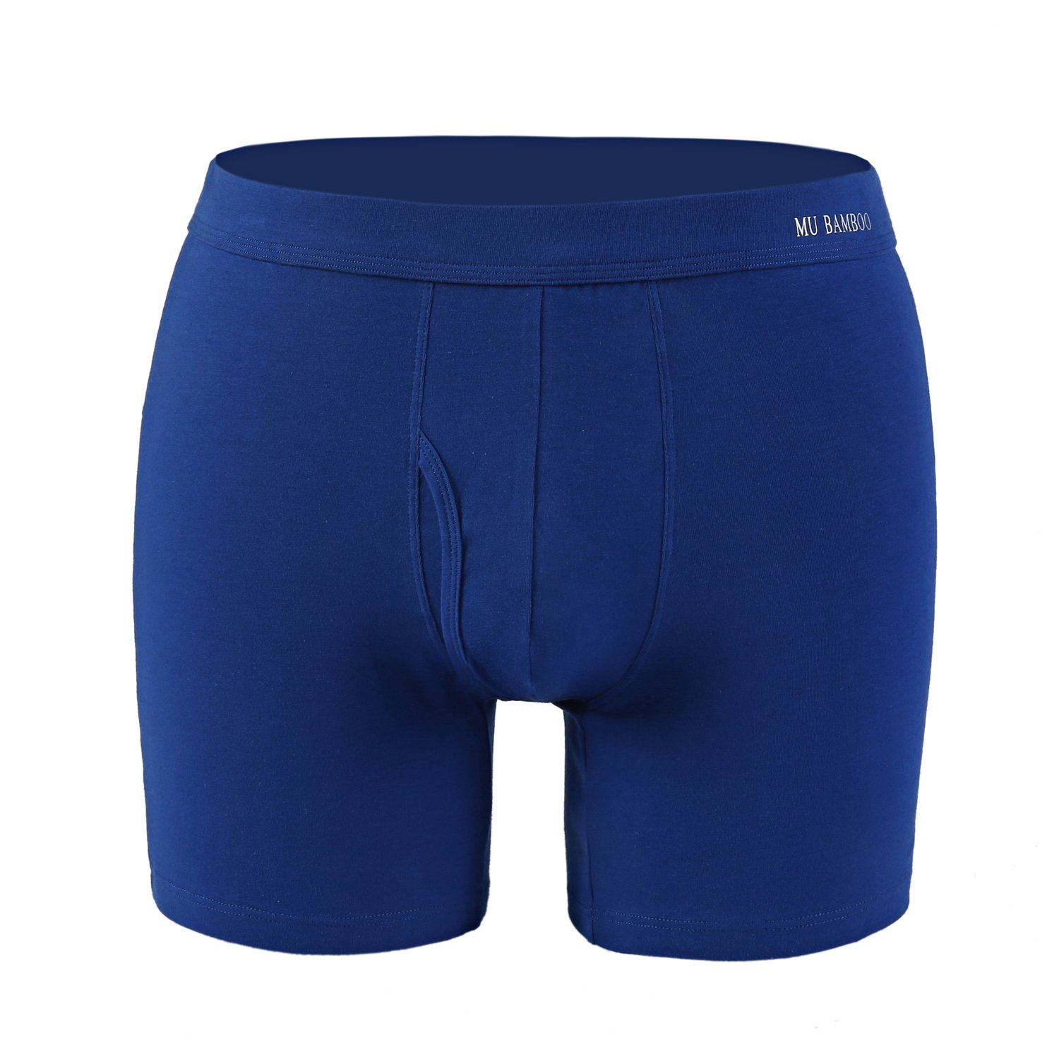 MU BAMBOO Men\'s Underwear Ultimate Soft Sports Cotton Boxer Briefs with Elastic WaistbandMU Bamboo Men\'s Underwear Ultimate Soft Sports Cotton Boxer Briefs with Elastic Waistband Dark Blue L