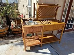 Amazon.com : Merry Garden Potting Bench with Recessed Storage : Outdoor