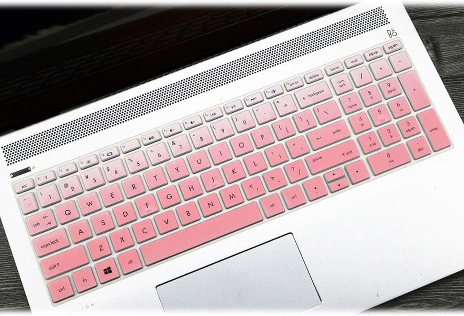 15 15.6 Inch Laptop Keyboard Cover Protector for Hp Envy X360 Bp Bq Ch Cn Cs Series with AMD Ryzen 5 2500u 2700u 15 Bq101na,Gradualpink