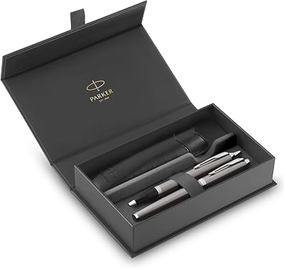 Parker IM Duo Gift Set Fountain Pen Ballpoint Pen Pouch Stainless Steel