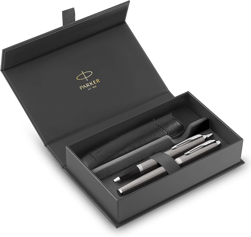 Parker IM Duo Gift Set Fountain Pen Ballpoint Pen Pouch Stainless Steel