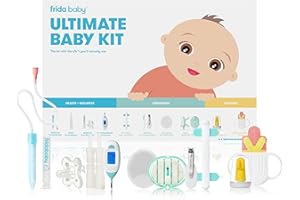 Frida Baby Ultimate Baby Kit, 10 piece New Born Essentials Gift Set Includes Wellness Sick Day, Gas Relief, Grooming Tools & Teething Toys