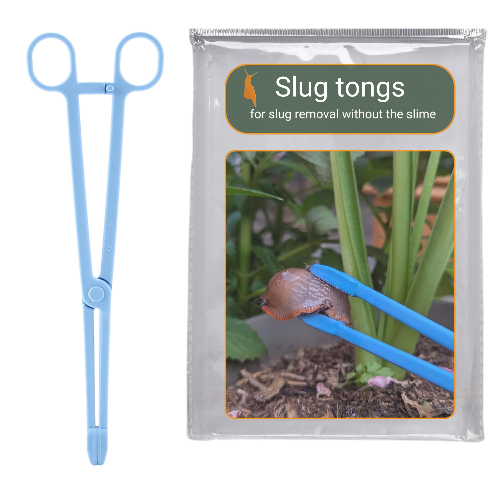 slug tongs - for easy and harmless removal of slugs and snails from your garden plants.
