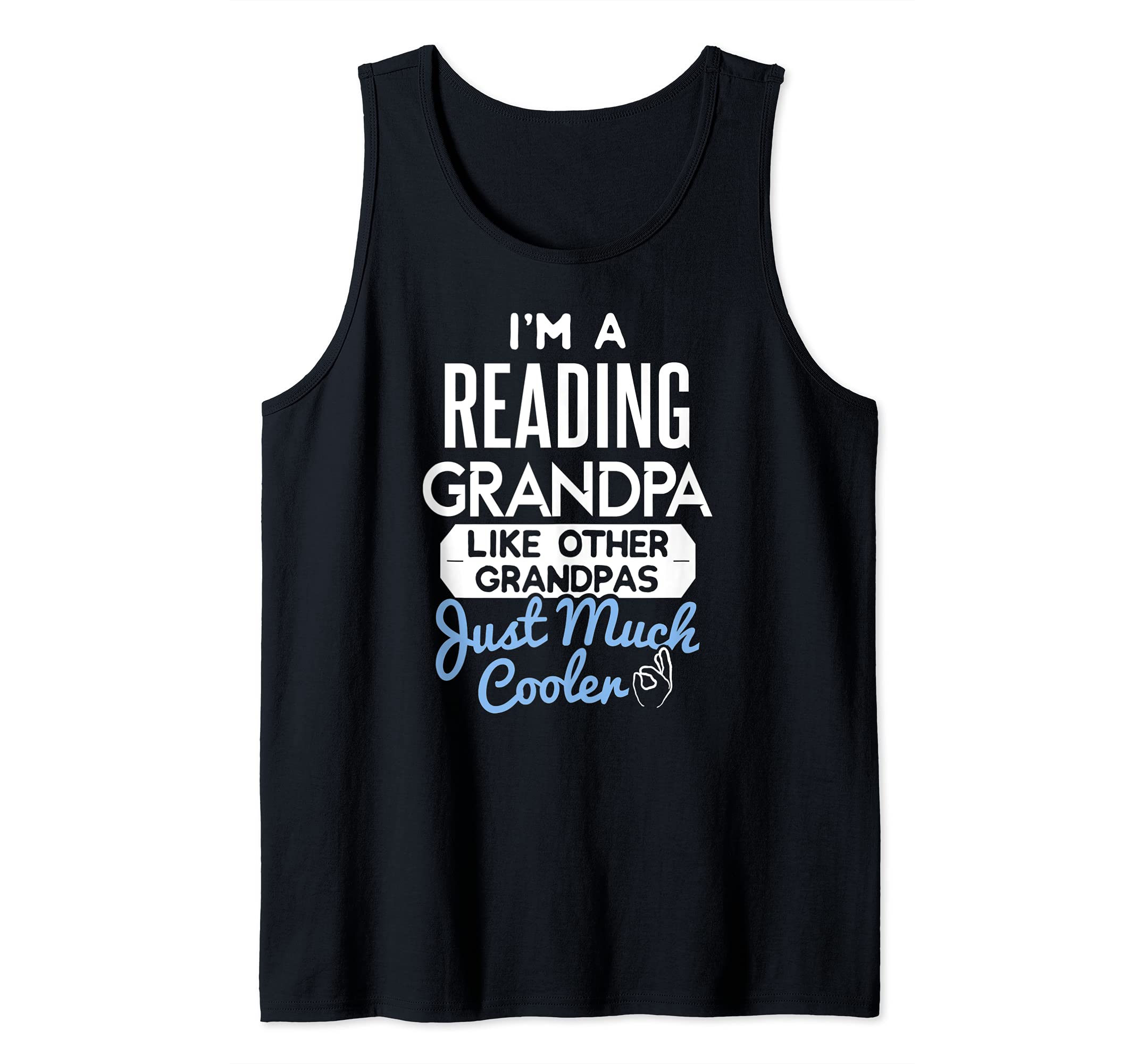Cool Fathers Day Design Reading Grandpa Tank Top