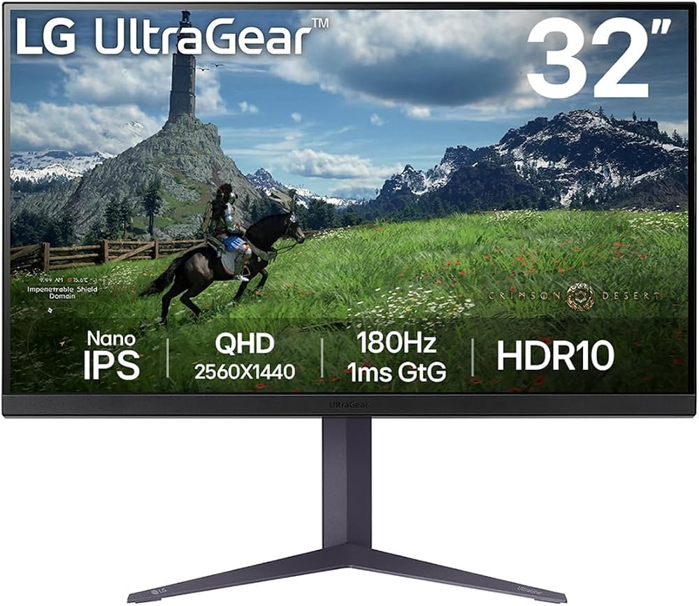 LG UltraGear 32GS85Q 32 inch QHD 180Hz IPS G-Sync FreeSync HDR10