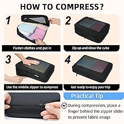 BAGAIL 4 Set/6 Set/8 Set Compression Packing Cubes