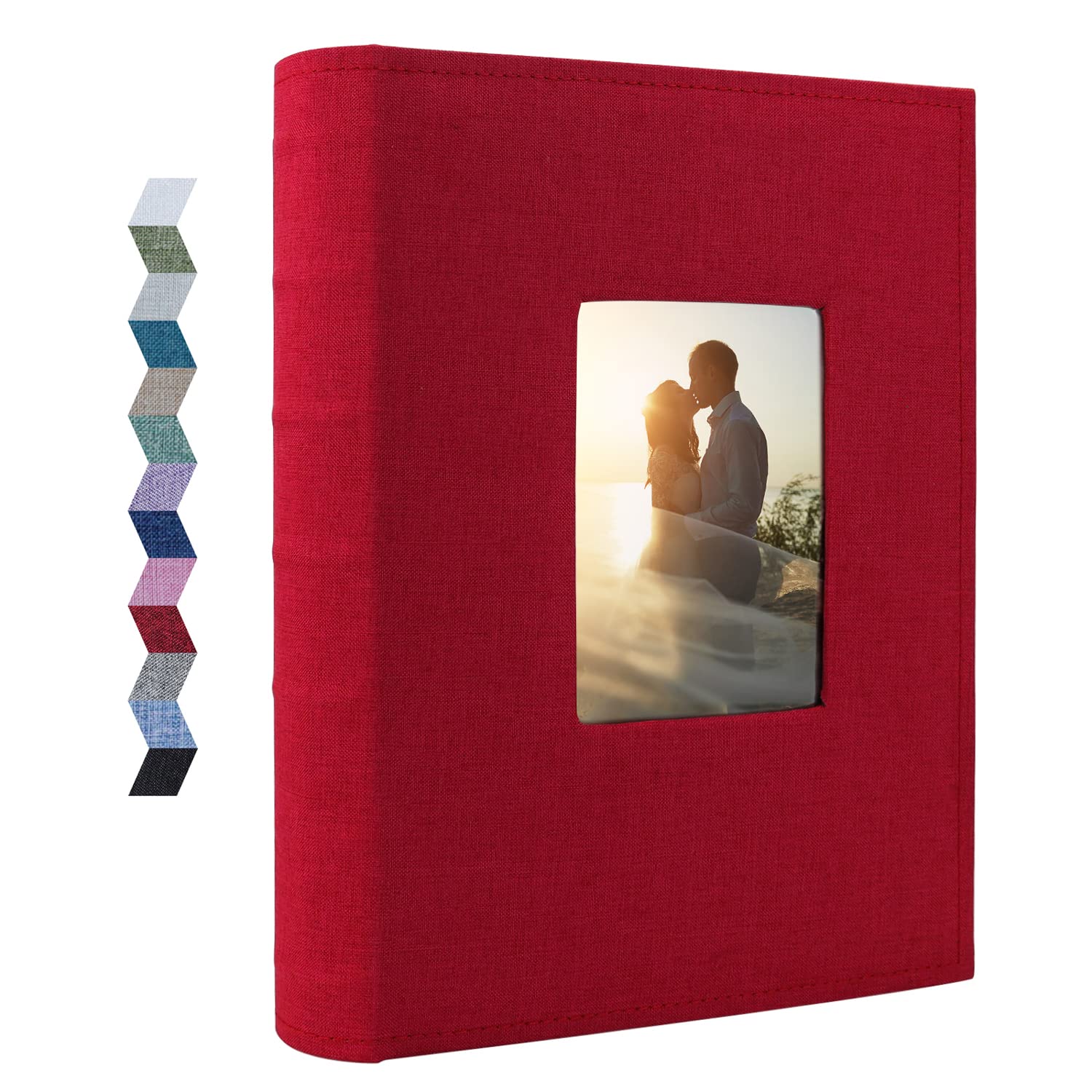 Vienrose Photo Albums 6x4 (15x10 cm) 300 Pockets Linen Cover with Memo Spaces Photobook Large Capacity Pictures Album Memory Book for Wedding, Family, Baby, Holidays, Special Occasions, Red