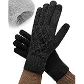 Sunico Winter Gloves for Women Men – Warm Touchscreen Knit Gloves, Thermal Wool Lining Cold Weather Camping Gloves for Driving Texting, Outdoor Sports, Cycling