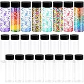 Rainmae 24 Pcs Sensory Bottles with Lids, 10 oz/ 300 ml Leakproof Clear Plastic Water Bottles Reusable Empty Sensory Bottles for Sensory Crafts Classroom Handmade Party Supply