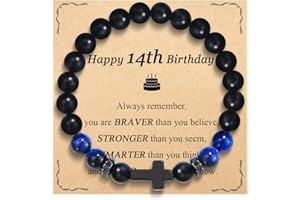 OAVOOK 8th 9th 10th 13th 14th 15th 16th 17th 18th 21st 30th Birthday Gifts for Boys Cross Bracelets for Son/Grandson/Brother/Nephew