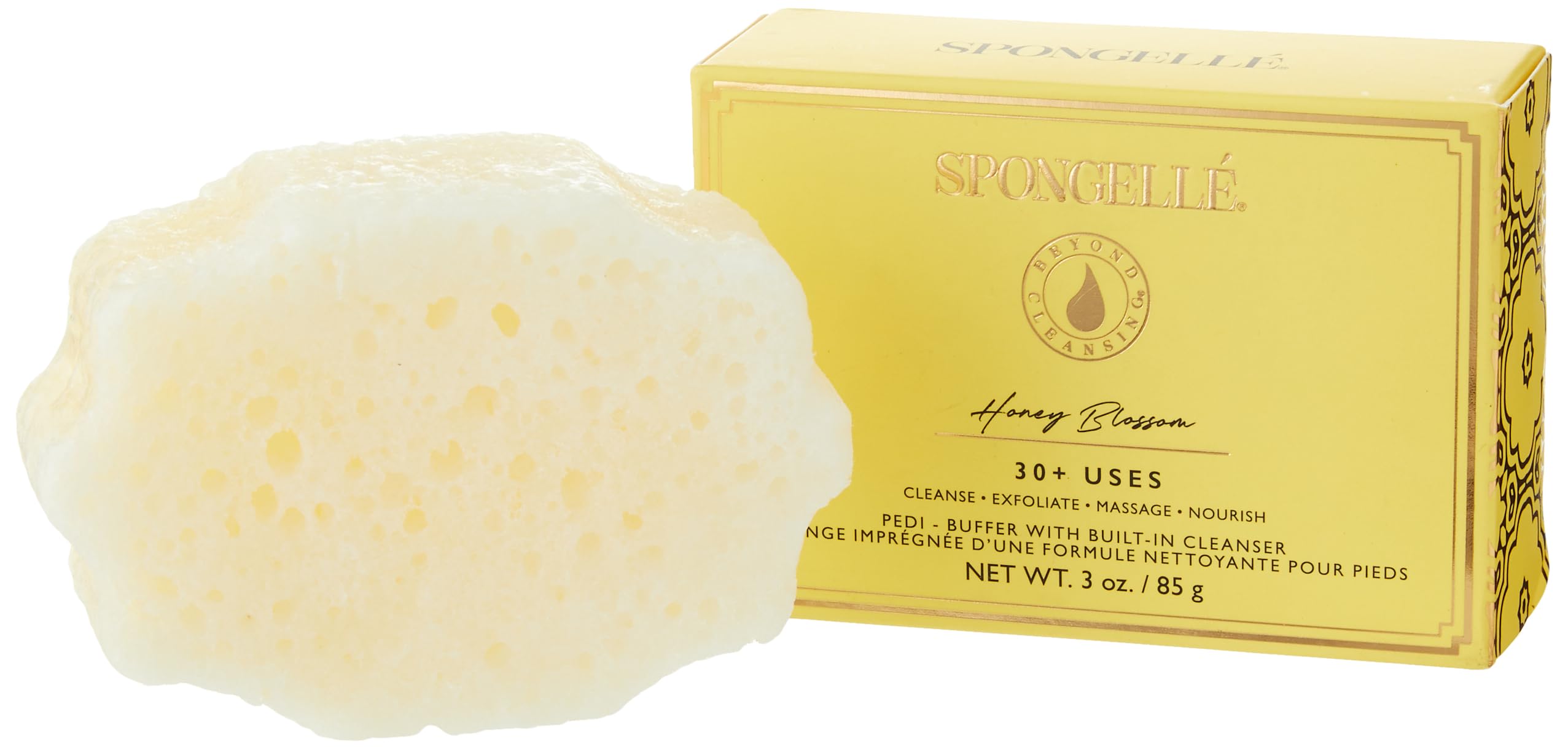 Spongellé Pedi-Buffer - Cleanse, Exfoliate & Polish Feet - Honey Blossom