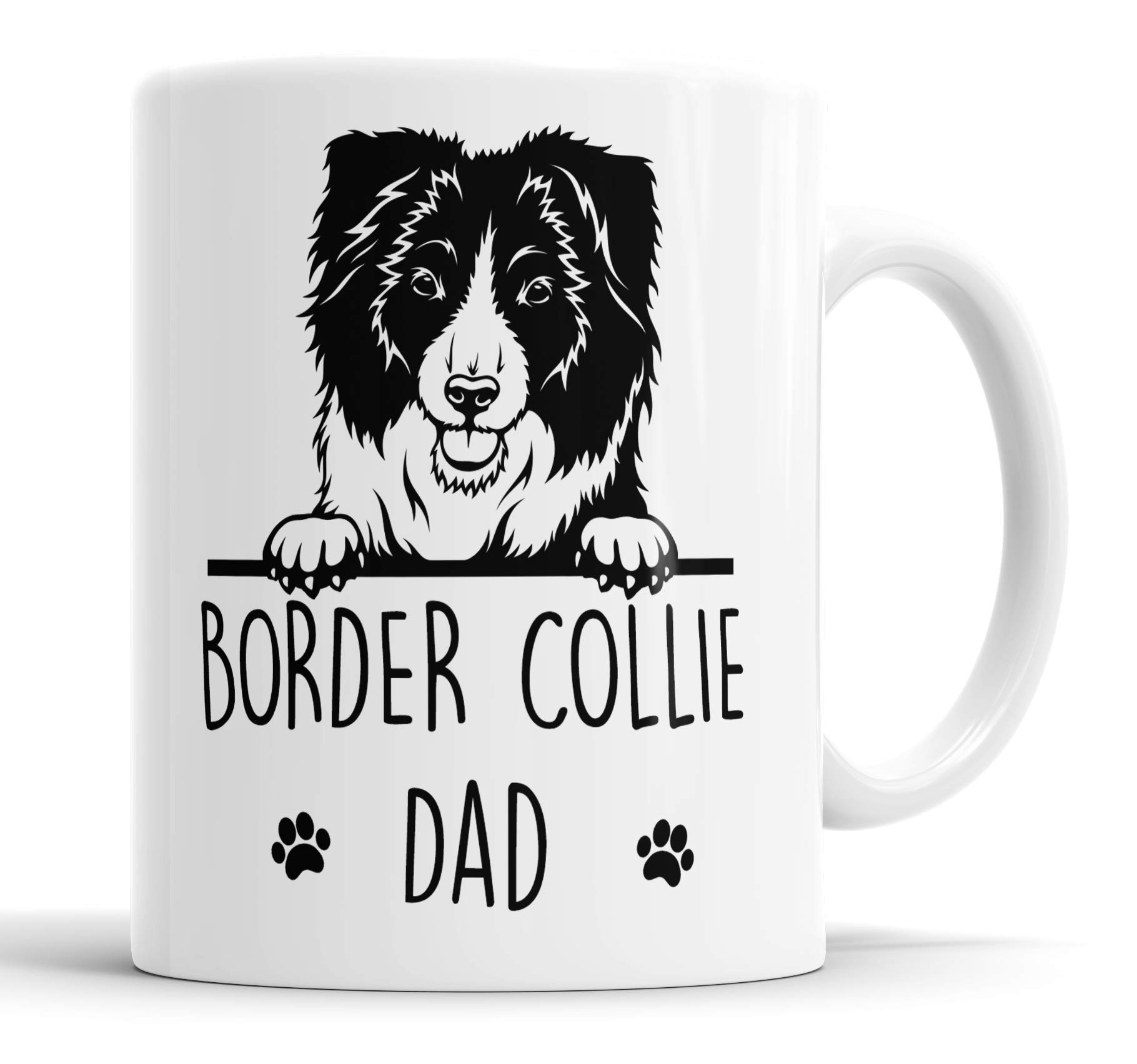 Faithful Prints Border Collie Dad Mug Pet Present Border Collie Dog Mum Dad Friend Joke Funny Gift Cup Birthday Christmas, Ceramic Mug