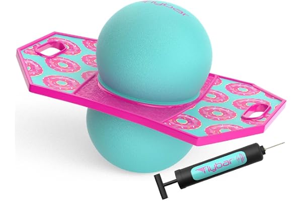 Flybar Pogo Trick Ball for Kids – Balance Bounce Board with Anti-Slip Deck – Pump Included - Indoor & Outdoor Toys for Boys a