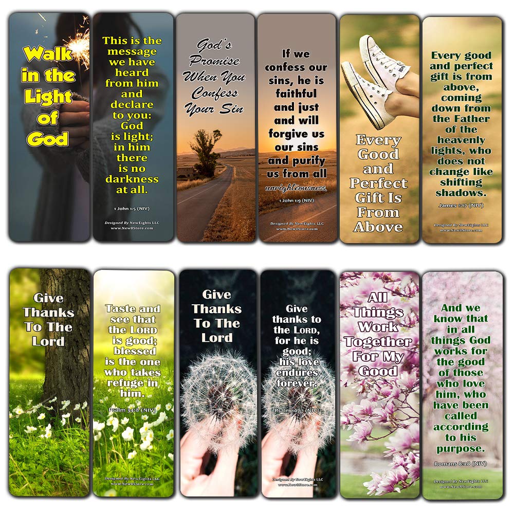 God is Good Bible Verses Bookmarks (60 Pack) - Perfect Giftaway for Sunday School and Ministries