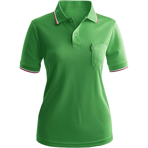 CLOVERY Breathable Functional Coolmax Fabric Short Sleeve 2-Button  