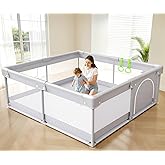 Fodoss Baby Playpen, 47×47in Playpen for Babies and Toddlers with Door | Baby Play Yard for Indoor & Outdoor, Soft Breathable