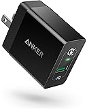 Quick Charge 3.0, Anker 18W USB Wall Charger PowerPort+1(Quick Charge 2.0 Compatible, Qualcomm Certified) for Galaxy S8/S7/S6/Edge/Plus, Note 5/4, LG G4, HTC One A9/M9, Nexus 6, iPhone, iPad and More