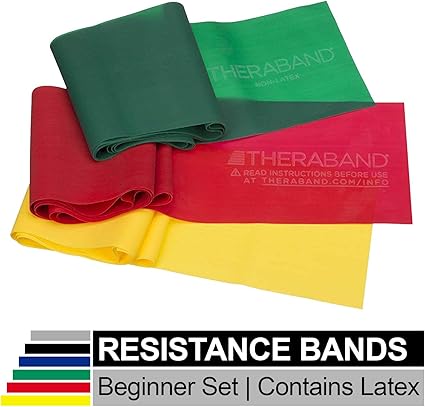 Theraband Professional Latex Resistance Bands Yellow Red Green Beginner Set