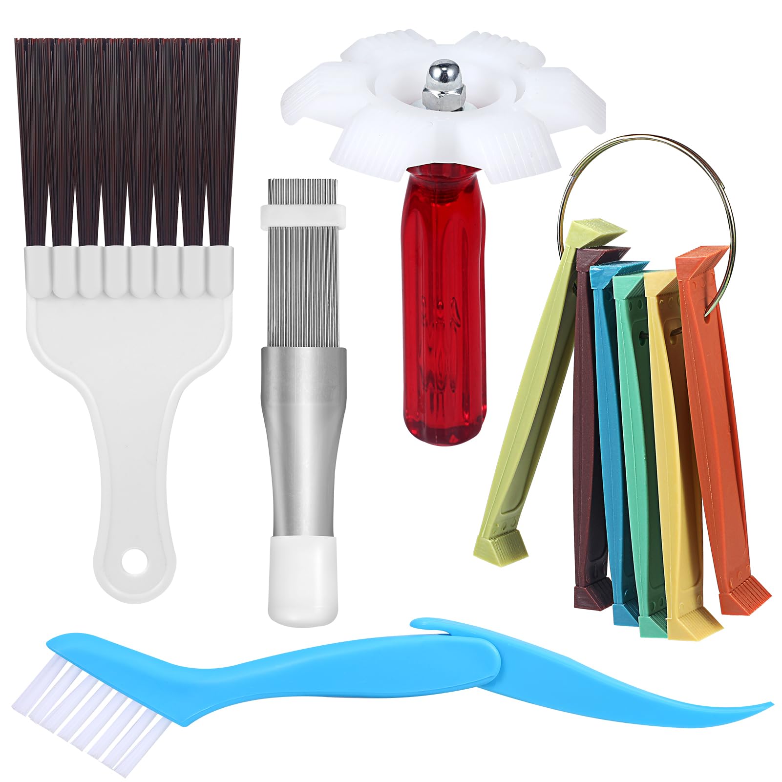 Photo 1 of 10PCS Air Conditioner Fin Comb Cleaner kit AC Coil Cleaning Brush 5 Different Fin Combs Condenser Fin Straightener AC Evaporator Comb Radiator Repair Clean Tool (10)
