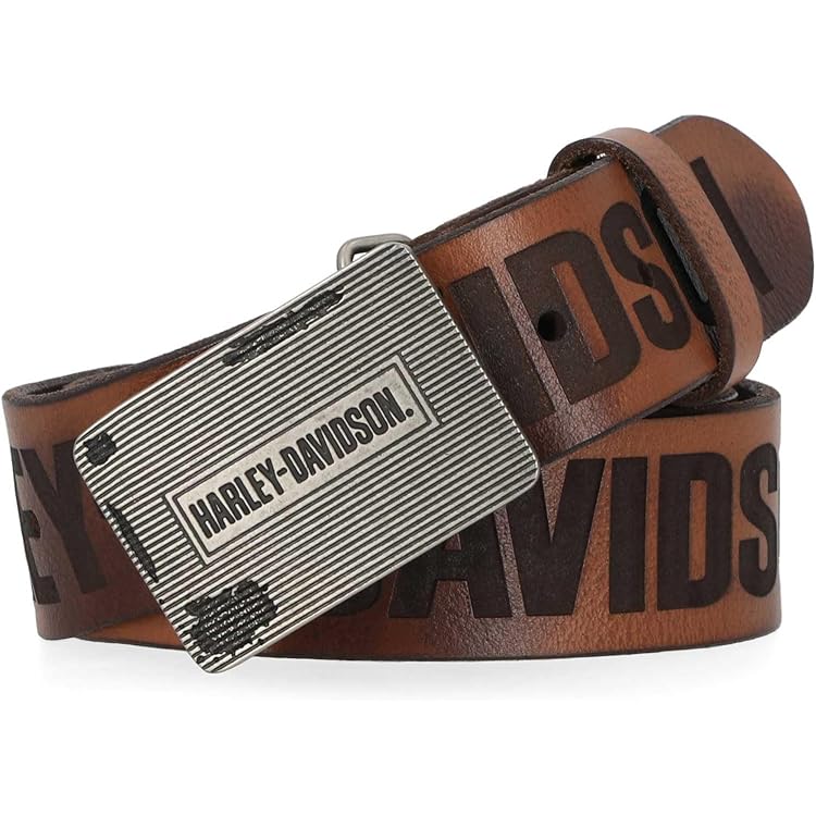Harley-Davidson Men's Grunge H-D Logo Repeat Genuine Leather Belt