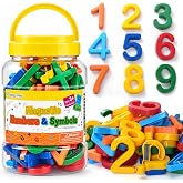 Odoorgames 78 Pcs Magnetic Numbers for Fridge &amp; Whiteboard | 6 Colors Strong Magnets - 123 Number Magnets for Toddlers, Fridge &amp; Whiteboard Learning Set