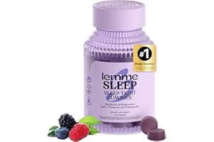 Lemme Sleep Gummies with 5mg Melatonin, Elderberry, Magnesium, L-Theanine, Chamomile and Lavender, Drug-Free Nighttime Sleep Aid, Gluten Free, Gelatin Free, Non GMO, Berry Flavored (60 Count)