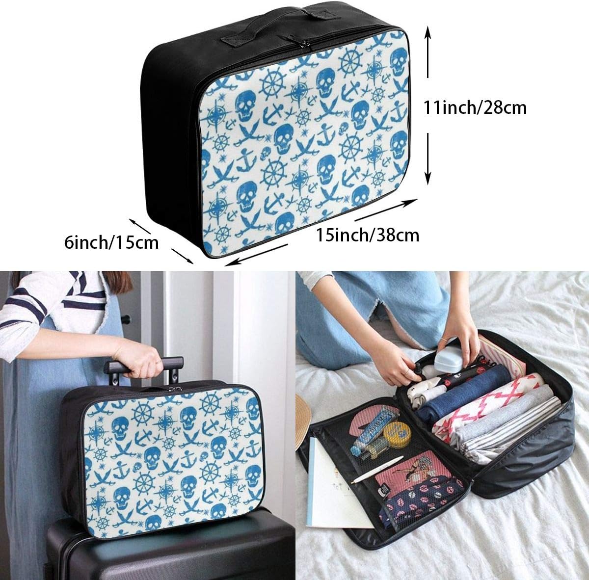 skull carry on luggage