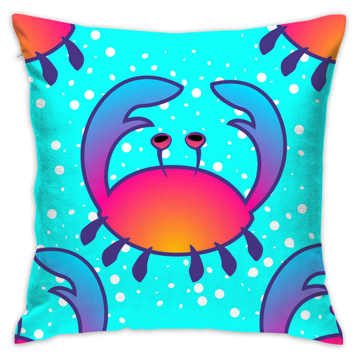 Xcozu Cushion Covers Decorative Throw Pillows Cute Crab On Teal