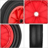 Trintion 14" Puncture Proof Solid Wheelbarrow Wheel 3.50-8 Red view 4