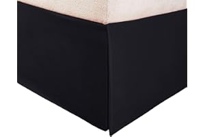 1500 Series 100% Microfiber Pleated Twin XL Bed Skirt Solid, Black - 15 Inch Drop and Wrinkle Resistant