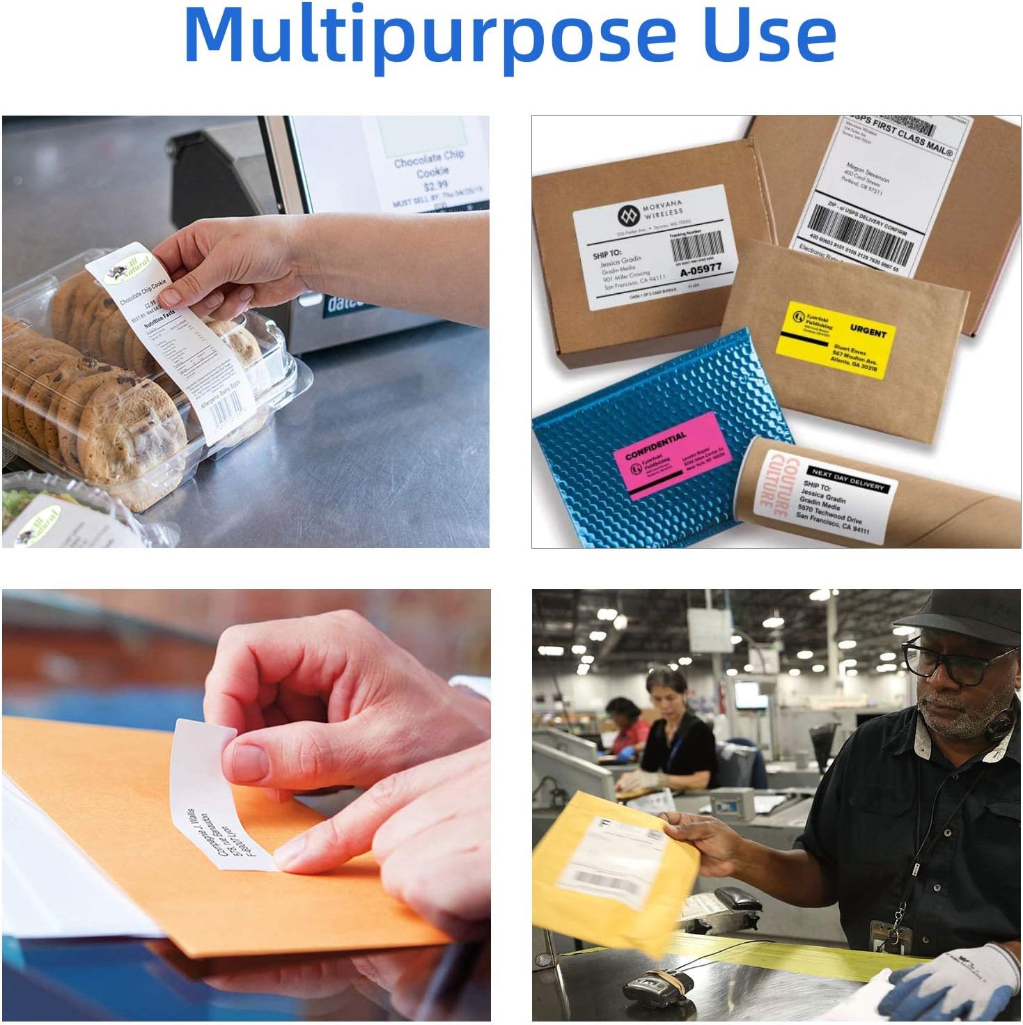 Printholic 30-Up Shipping Labels 1" X 2-5/8" Address Mailing Sticker Self Adhesive for Laser & Inkjet Printers (100 Sheets, 3000 Labels) : Office Products