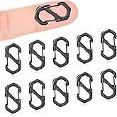 10Pcs Double Opening Lobster Clasps Necklace Shortener Clasp Bracelet Clasps and Closures Stainless Steel Necklace Clasp S Lock Chain Shortener for Necklace Bracelet Connector Jewelry Making(Black,L)